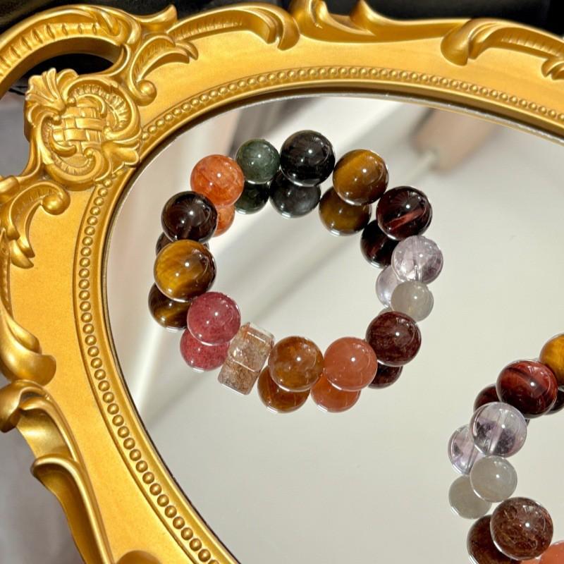 Bold Natural Tiger Eye Crystal Beaded Bracelet Men Women Fashion Jewelry