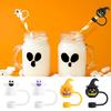 4Pcs Silicone Straw Covers Ghost Pumpkin Straw Cap Toppers Reusable Straws Tip Lids for Tumblers Halloween Mug Accessories