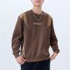 American Retro Heavy Crew Neck Sweater Men'S Top Trendy Brand Contrasting Color Loose Versatile Jacket