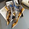 Pure Silk Luxury Hijab  Shawl and Wrap Print Scarf for Women Neckerchief Hair Band Bag Wrist Headband Bandana  Echarpe