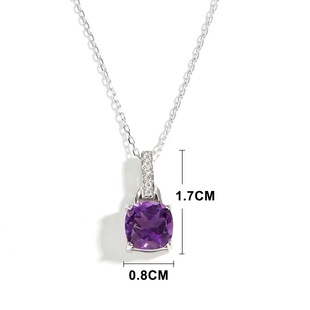Stunning Silver Earring Ring Necklace for Women & Girls Natural Amethyst February Birthstone Jewelry Proposal Dating Love Gift