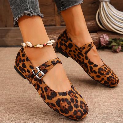 Весенние туфли Мэри Джейн для женщин, осенние туфли с пряжками, леопардовые, красные балетки, удобная обувь для ходьбы, женская обувь большого размера 43
