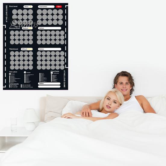 Скретч-постер ко Дню святого Валентина для пар 100 позиций для свиданий Приключения перед сном Идеи для свиданий Плакат на годовщину