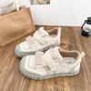 BE-6828 Latex Velcro Thick Baseplate Shoes Women's Leisure 2025 Spring New Flat-bottomed Versatile White Shoes