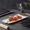 Solid Color Stone Pattern Ceramic Sushi Plate Irregular Long Strip Plate Sashimi Plate Dessert Dish Molecular Cuisine Tableware