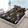 Skull Mattress Three-Piece Set, Bedspread, Pillowcase, Mattress Protective Cover, Dust-Proof And Non-Slip.