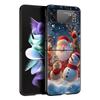 Новогодний Рождественский Жесткий ПК Чехол Для Телефона Для Samsung Galaxy Z Flip 7 6 5 4 Черная Крышка Для Galaxy Z Flip 3 Складной Fundas Чехол