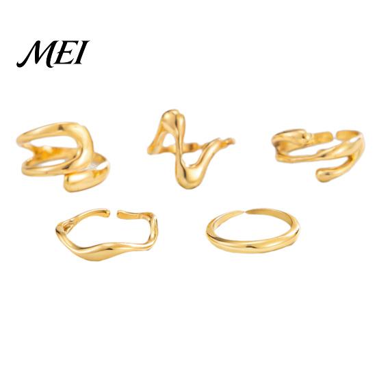 Boho Style Toe Jewelry 5Pcs Irregular Ring Set, Non Tarnish Golden Plated Alloy Beach Foot Band, Adjustable Open for Women Rings