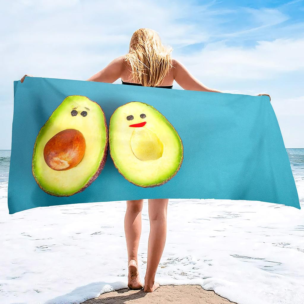 Avocado Printing Series Seaside Vacation Beach Towel Swimming Bath Towel Sports Towel