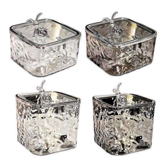 Transparent Storage Box Desktop Organizer With Press Type Lid Dressing Table Storage