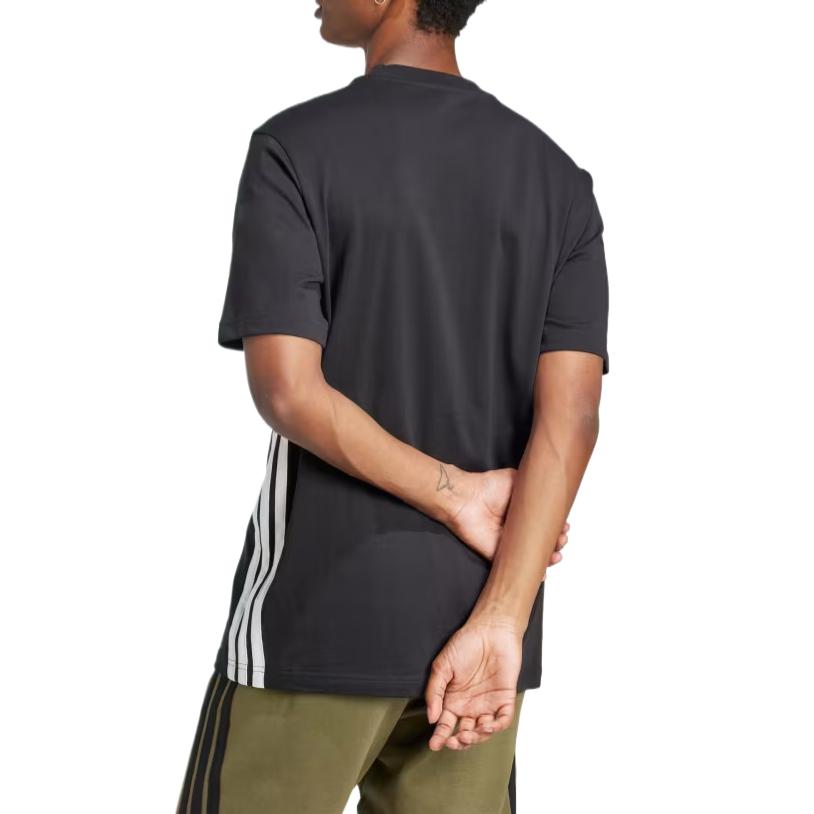 adidas Базовая полосатая удобная дышащая приятная к телу мягкая футболка с коротким рукавом мужские топы черная JD1906
