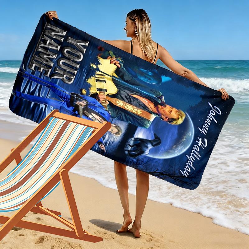 Name Custom Johnny Print Beach Towel, Large Soft Quick Dry Towel for Beach Camping Swimming