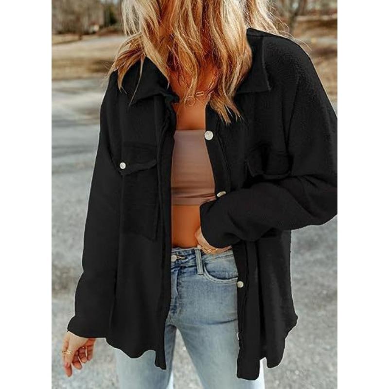 Осенне-зимняя женская мода повседневный трикотажный однобортный кардиган с карманом из необработанного края