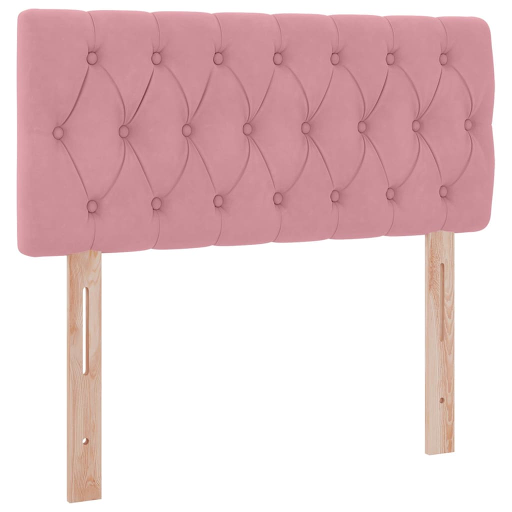 vidaXL Storage Bed with Mattress Pink 90 x 190 cm Velvet