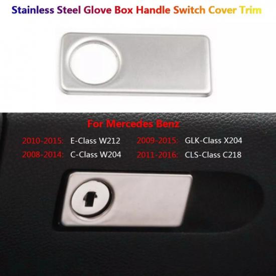 Stainless For Mercedes Benz W204 W212 C218 X204 Car Glove Box Switch Cover Trim