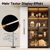 Multifunctional Cabinet 110.5×35×160 cm - Display Cabinet with Glass Door and LED, Side Pull-Out - Design in White and Black, Tall Cabinet