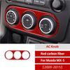 For Mazda MX-5 Miata 2009-2015 Carbon Fiber Gear Shift Window Lift AC Dashboard Steering Wheel Trim Kit Interior Stickers
