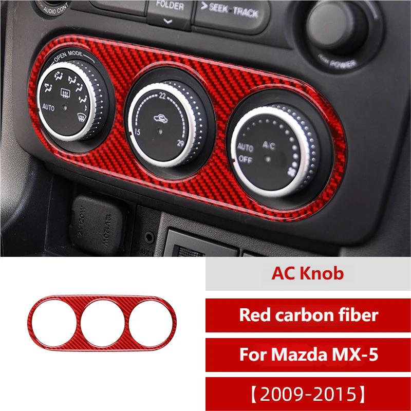 For Mazda MX-5 Miata 2009-2015 Carbon Fiber Gear Shift Window Lift AC Dashboard Steering Wheel Trim Kit Interior Stickers