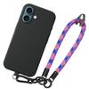 Shockproof Case - Silicone - for iPhone 16 Plus - Detachable Lanyard - Tricolor Checkered - Flexible