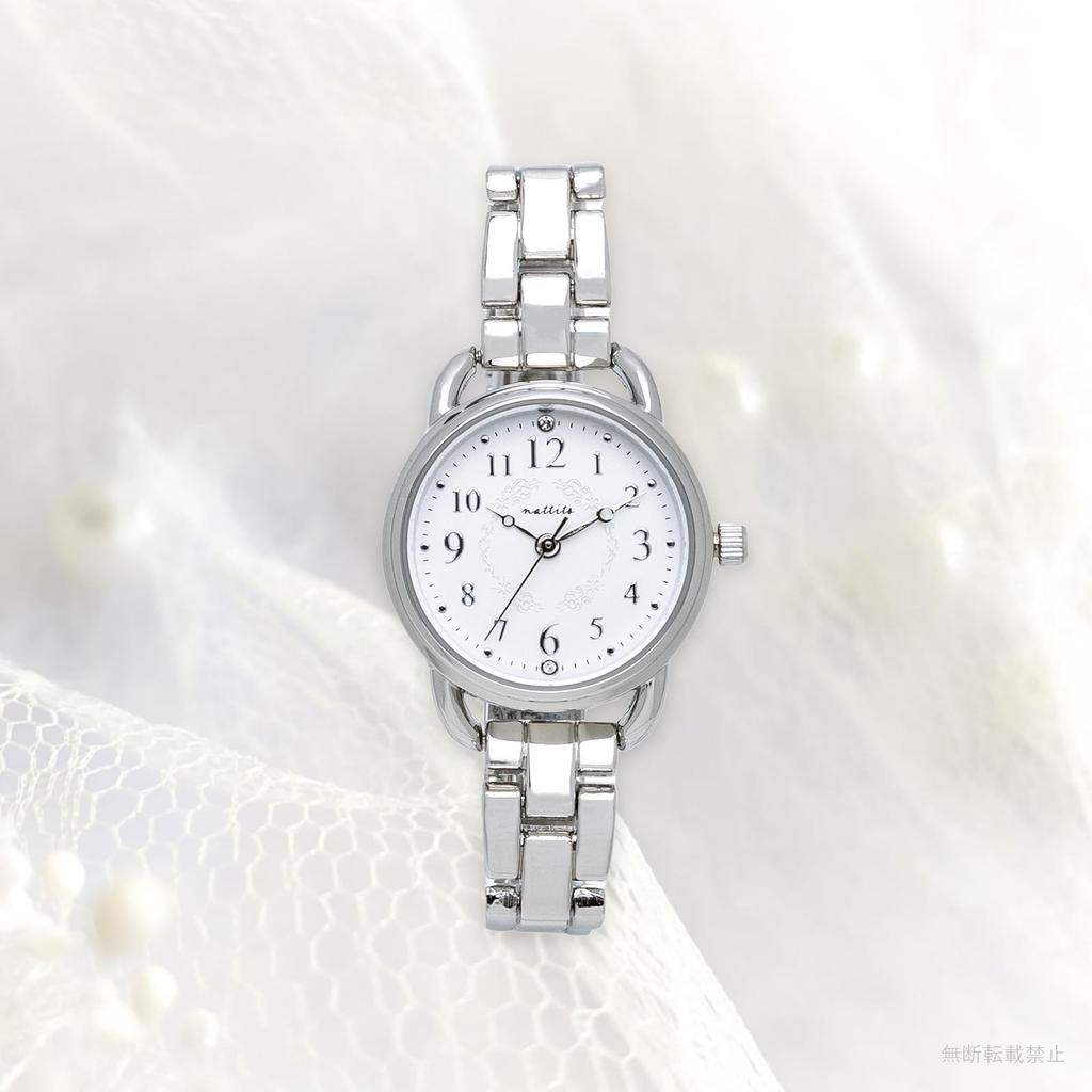Fieldwork Aqua Watch ASS173P-1, Silver/White Metal Band, 5 ATM Water Resistant, Energy-Saving, Made in Japan