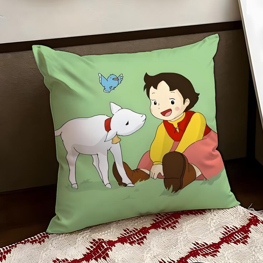 Cute HHeidi Girl of the AAlps Cushion Cover Reversible Soft Durable Pillow Cover Home Car MultiScene Use for Daily Comfort
