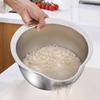 Stainless Steel Multi Purpose Kitchen Strainer, Ergonomic Design for Washing Rice, Fruits, Vegetables, Durable Drain Basket with Fine Mesh Filter,