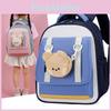 Color Preschooler Nylon Block Backpack With Cartoon Animal Pendant Bag Small