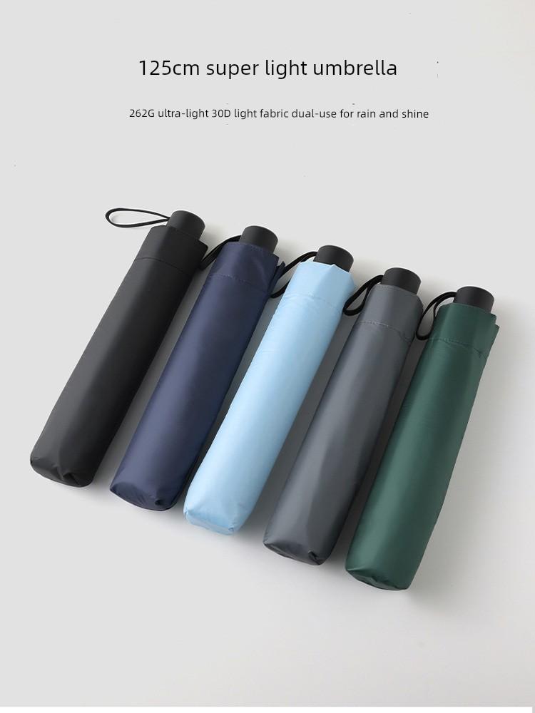 Extra Large 125cm Ultra-Light Folding Lightweight Rain Or Shine Dual-Use Double Umbrella Black Glue Sun Protection UV Protection Sun Umbrella