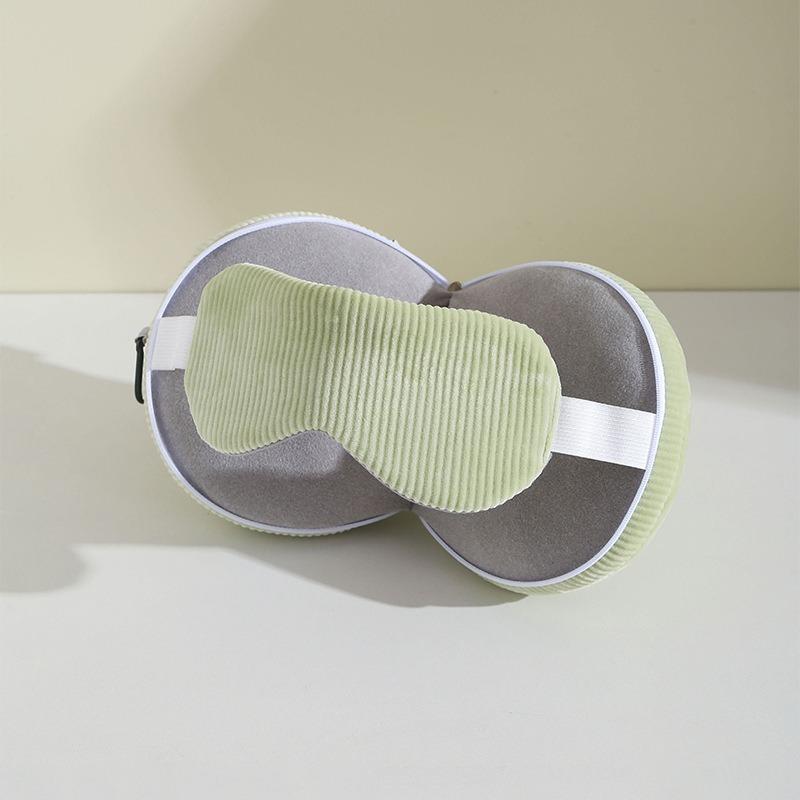 Soft 2 in 1 U Shaped Pillow with Eye Mask PP Cotton Filling Cozy Support for Airplane Nap and Comfortable Eye Relaxation