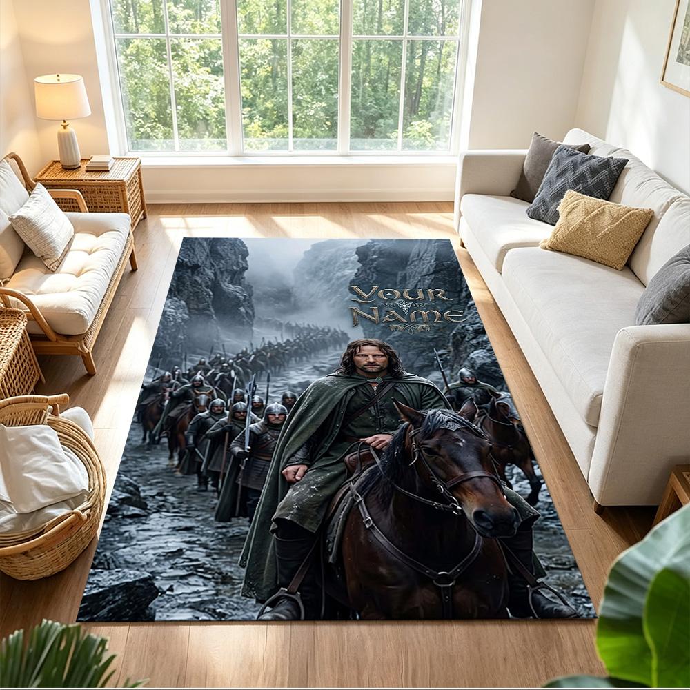 Lord Rings Customized Name Floor Rug Office Rug Design for Balcony Living Rooms Bedrooms Kitchen Antislip Carpet Anime Office Decor