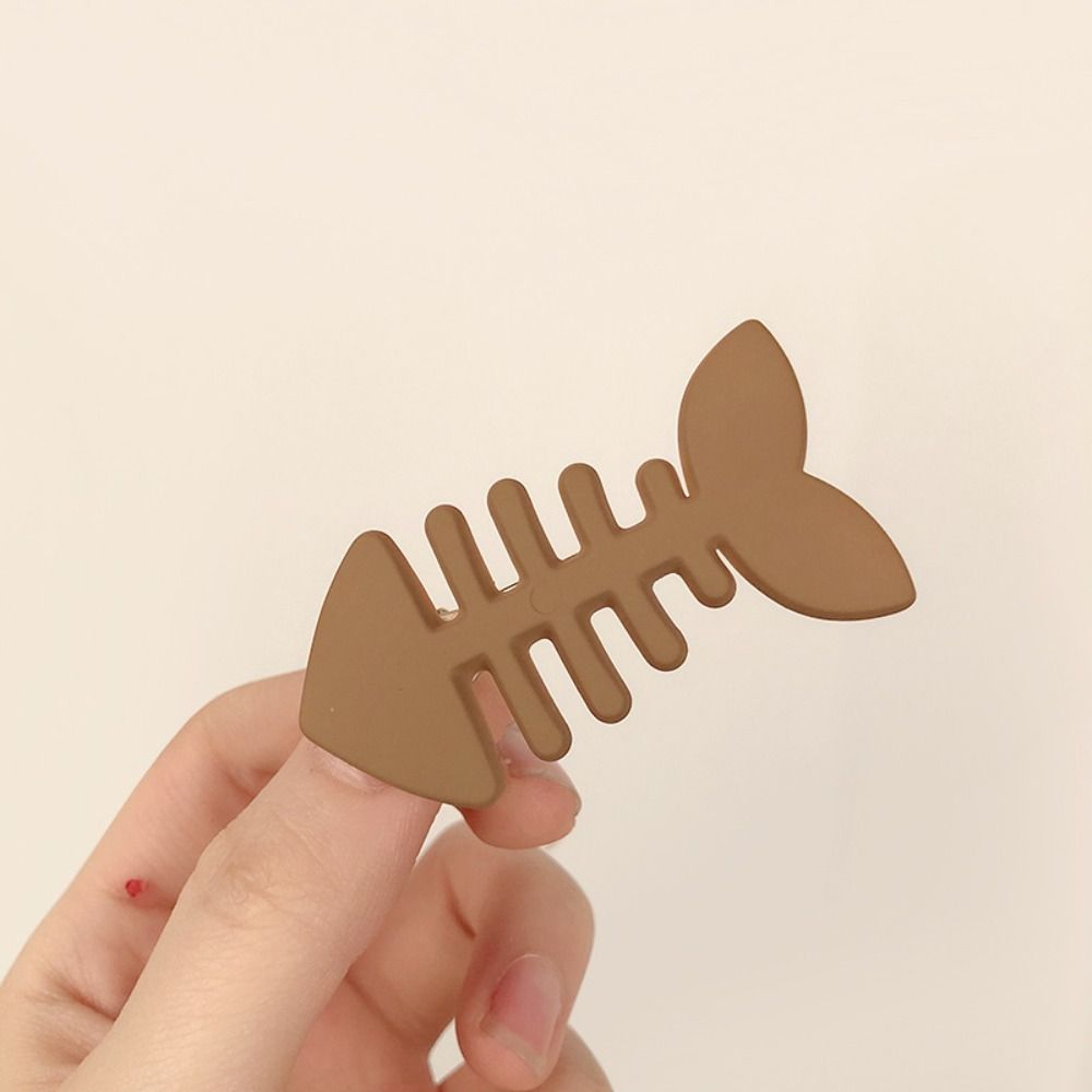 Y2k Geometry Hair Accessories Animal Fish Bone Hair Clip Korean Style   Kids