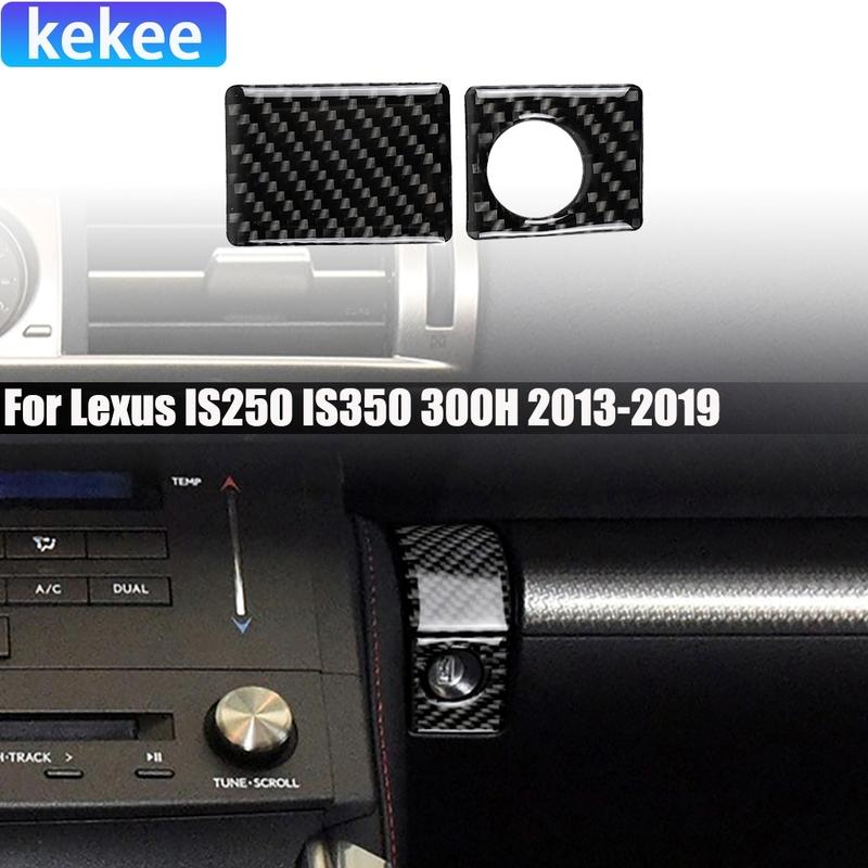 Carbon Fiber Car Accessories Dashboard Storage Switch Modified Interior Cover Sticker Trim For Lexus IS250 IS350 300H 2013-