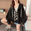 Осенняя женская свободная повседневная куртка с длинным рукавом и принтом букв