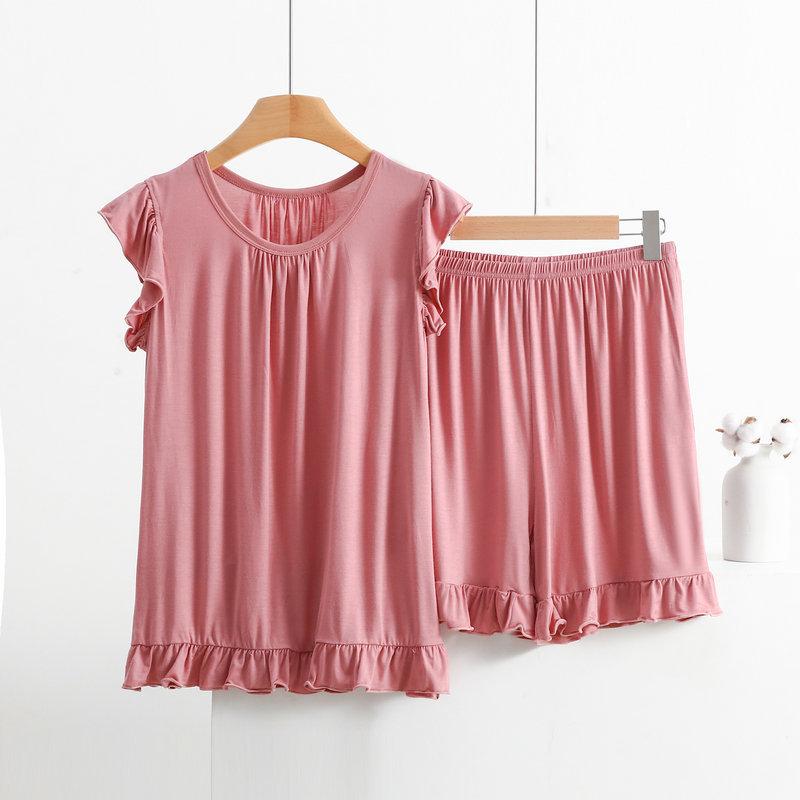 Plus Size Modal Pajamas Women Sleeveless Shorts Suit Summer Sleepwear Pyjamas Femme Nightwear Pijamas Set