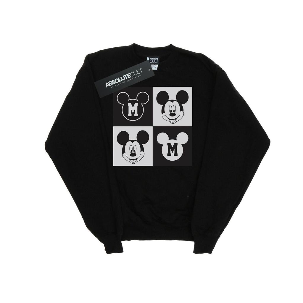 Disney Mens Mickey Mouse Smiling Squares Sweatshirt