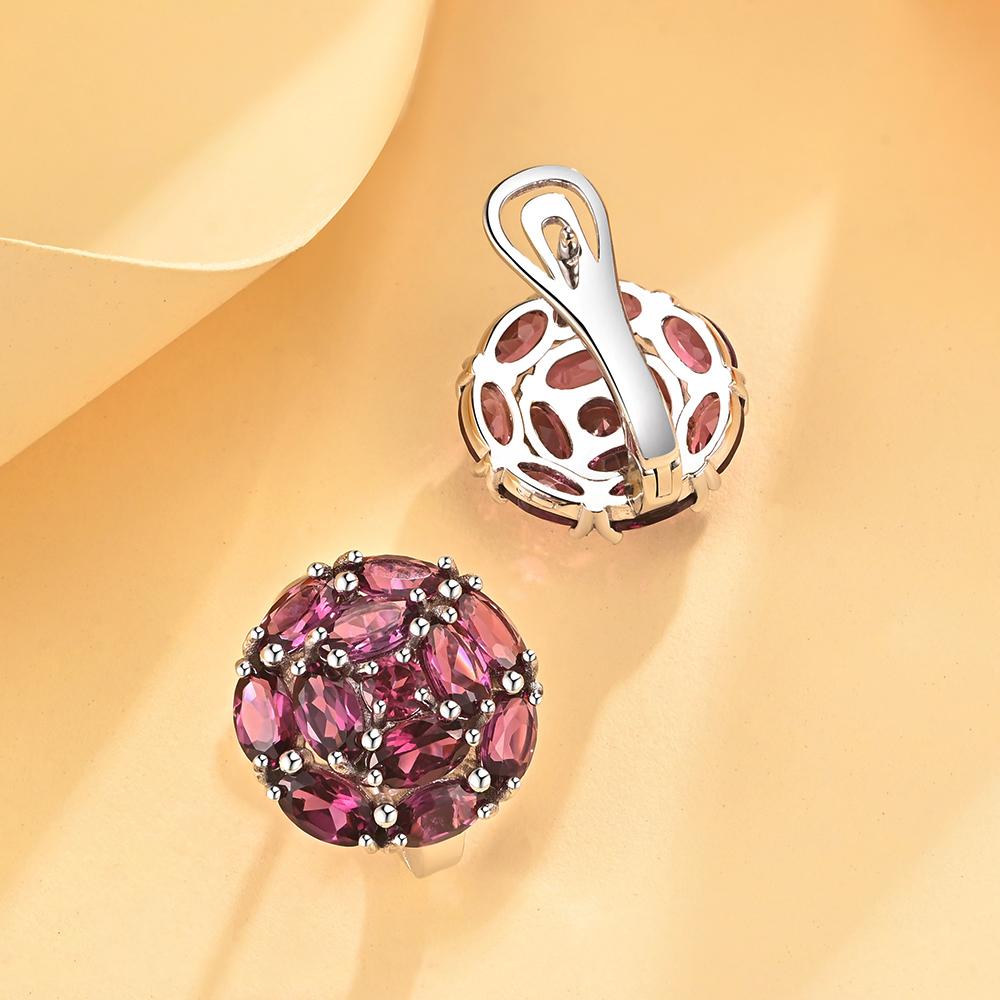 Bolaijewelry Легкие роскошные модные серьги с родолитом, новинка 2023 года, изысканные серьги из стерлингового серебра 925 пробы, ювелирные изделия для женщин