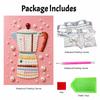 DIY Moka Pot Diamond Painting Kit. Sparkling Diamond Art for Adults and Beginners. Handmade Home Wall Decor and Gifts