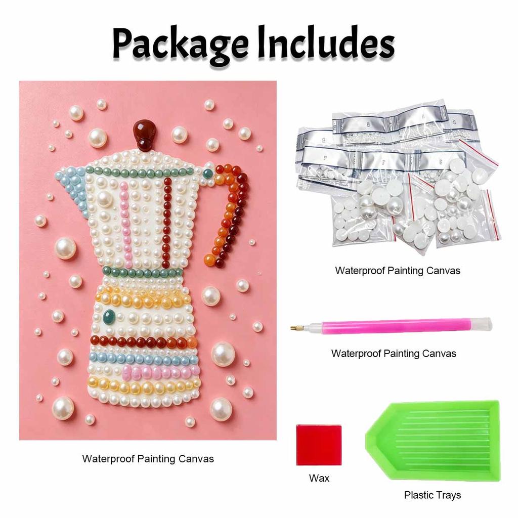 DIY Moka Pot Diamond Painting Kit. Sparkling Diamond Art for Adults and Beginners. Handmade Home Wall Decor and Gifts