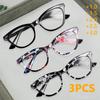 3pcs New Women Reading Glasses Retro Man Cat Eyes Anti Blue Light Eyeglasses Fashion Presbyopia Hyperopia Eyewear