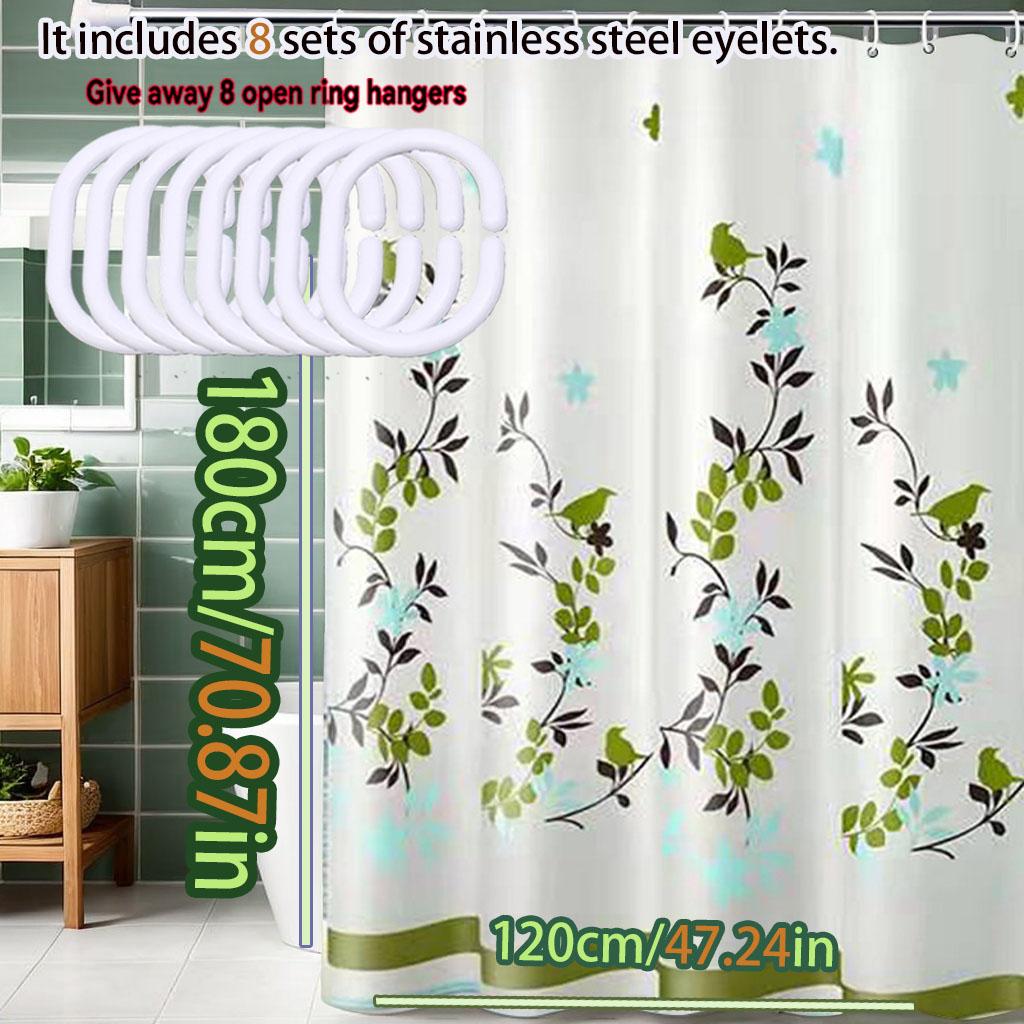 Зеленый насест для птиц напечатанная душевая штора для ванной комнаты перегородка для разделения сухой и влажной зон конфиденциальность и водонепроницаемый материал ПЭВА