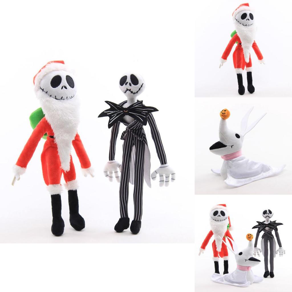 Collectible Nightmare Before Christmas Santa Jack And Zero Plush Toys For Kids