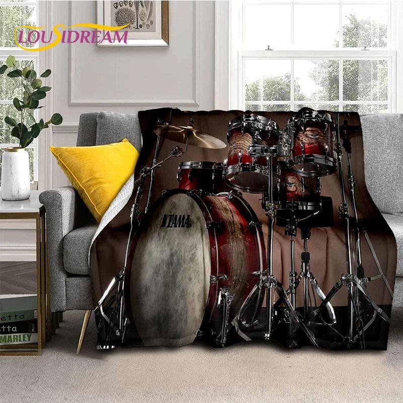 3D Music Instruments TAMA Drum Kit Drum Set Blanket,Soft Throw Blanket for Home Bedroom Bed Sofa Picnic Travel Office Cover Gift