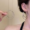 Серьги-кольца большого размера из серебряной иглы S925 - Японский и корейский стиль, Модные и универсальные, Вдохновленные знаменитостями.