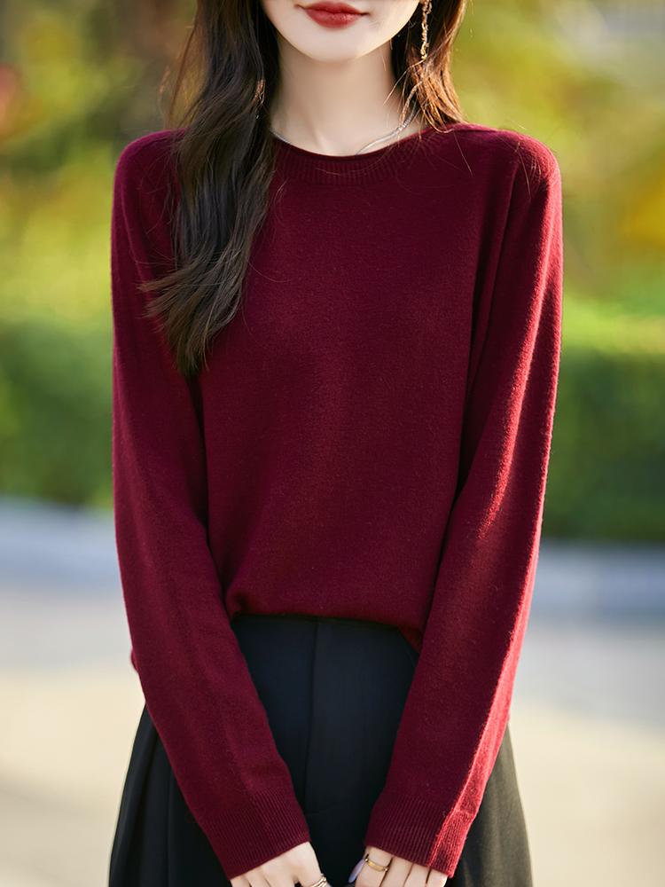 Женский кашемировый свитер Qinghe Cashmere 50% шелк 50% шерсть Осень и зима Кашемировый пуловер Мягкий и теплый