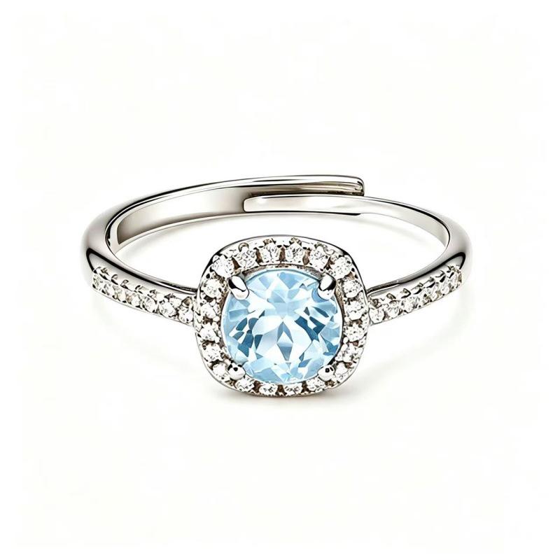 Princess Diana Style Zodiac Stone Ring with Colored Gemstones & Diamonds in S925 Silver