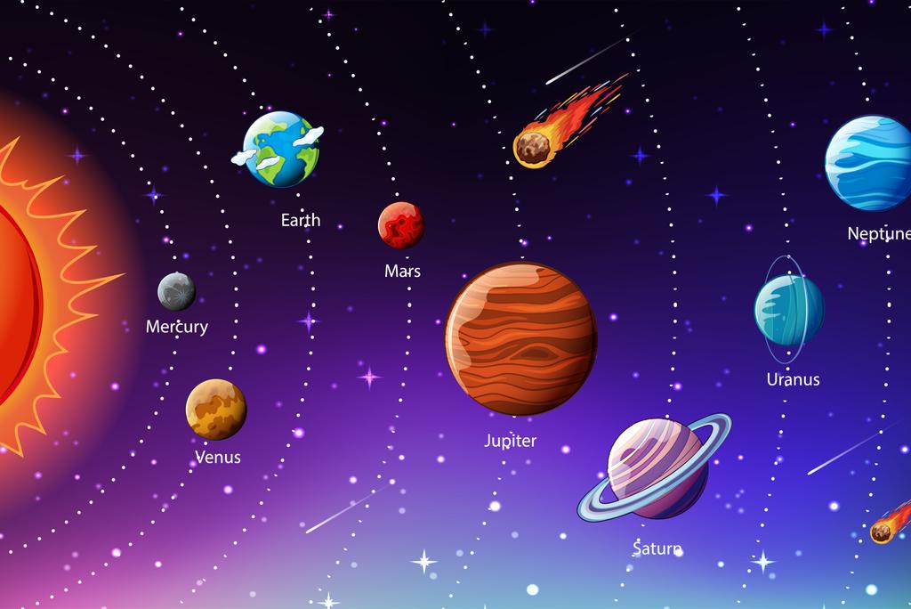 Photomural Educational Cosmos In English Washable Fleece 368x280