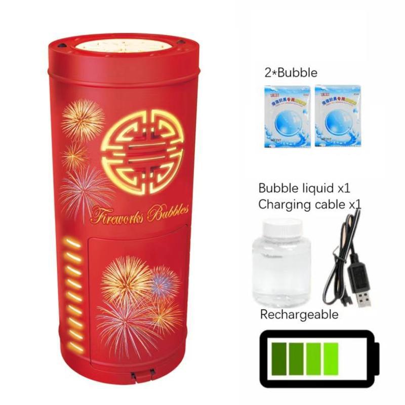 20 отверстий Машина для выдувания пузырей «Фейерверк» с 7-цветными светодиодными огнями, выдуватель пузырей на земле, электронный автоматический спуск, подарок на Праздник Весны, новогодние игрушки