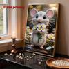 Pearl Mouse Cute Diy Art Painting For Home Wall Decor Arts Craft For Adultsbeginners Gift Idea Home Decor Without Frame