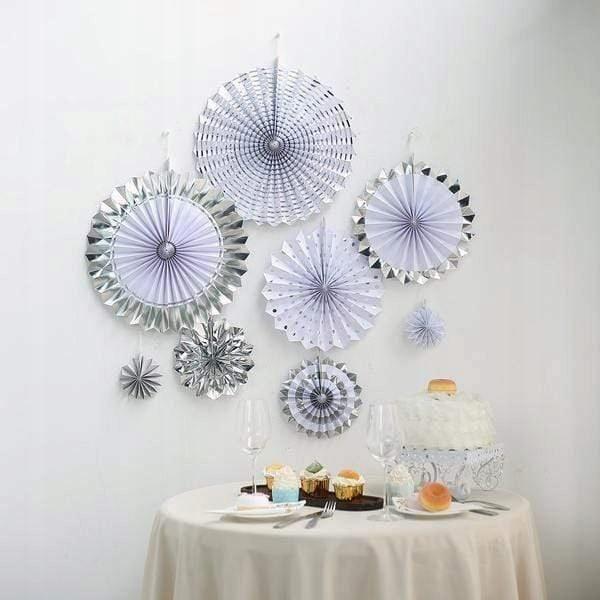 Decorative Silver Rosettes Communion Wedding 8 pcs
