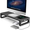 VAYDEER Monitor USB Display Stand with Wireless Data Keyboard Printer 54cm Wide Stand, 3.0 Charging, High-Speed Transfer, Storage, Compatible, Metal,